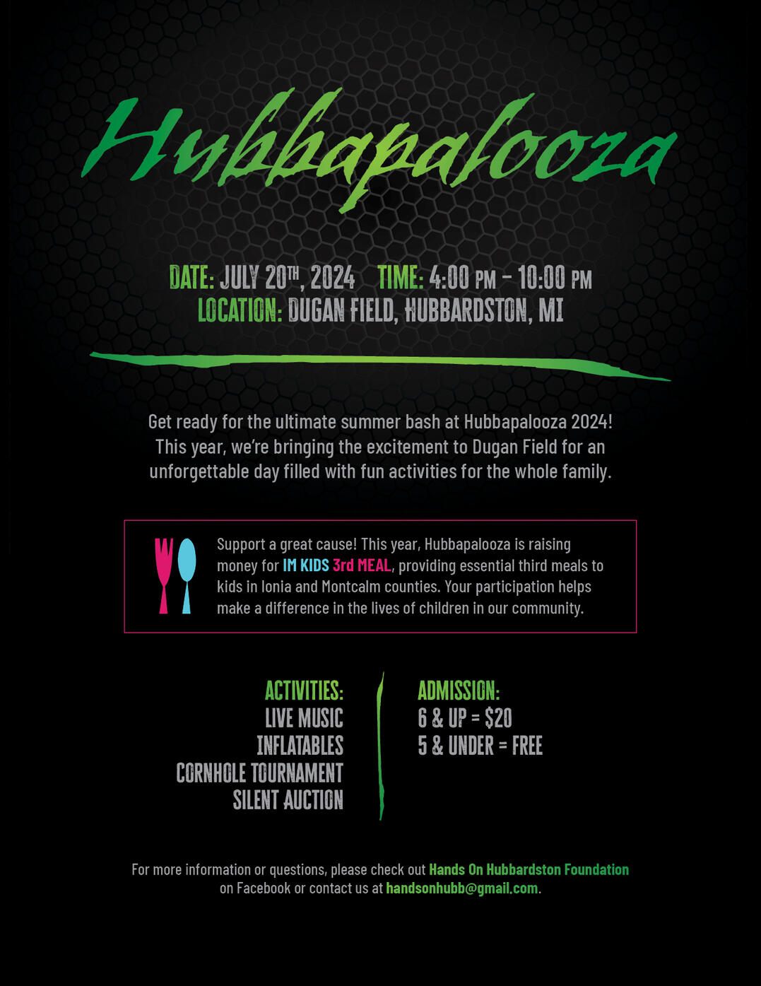 Hubbapalooza Event Flyer